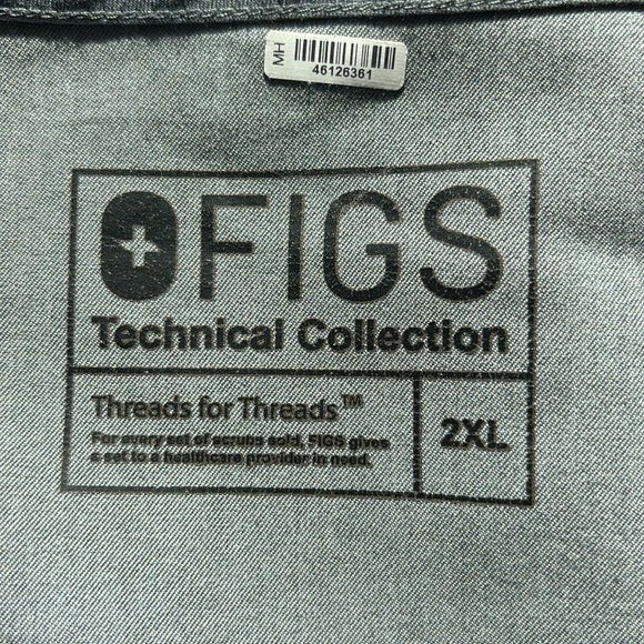 Figs Men's Leon Scrub Top in Graphite Gray Size 2XL - Picture 3 of 10